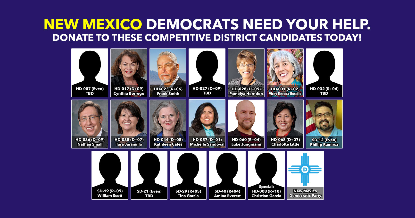 New Mexico Filing deadline passed; candidates now listed!